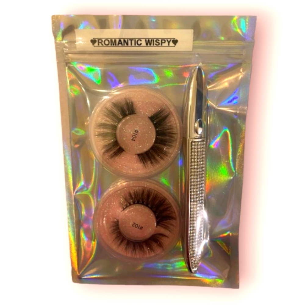Romantic Whispy Lashes and Glue/Eyeliner Pen Bundle